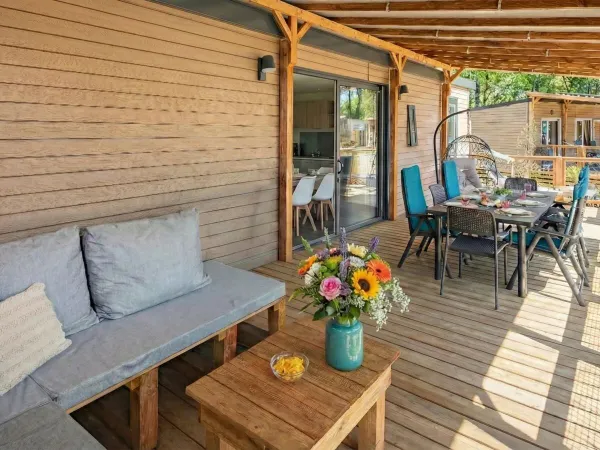 The Roan Supreme Plus Lounge veranda is fully covered and features large lounge sofa.