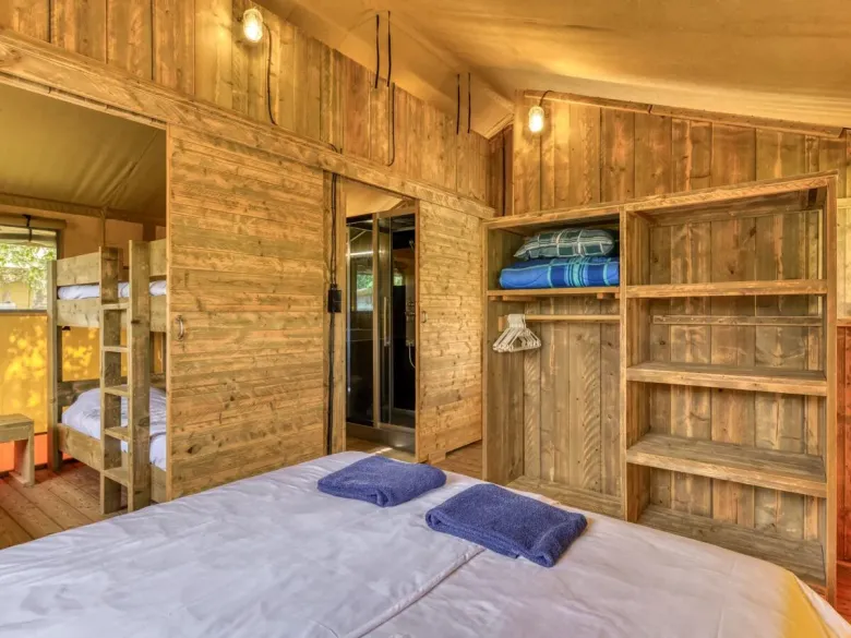 From the double bedroom, you can see the children's room and bathroom.