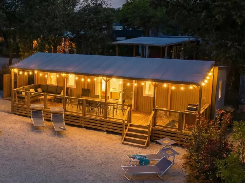 The Supreme Deluxe Lounge Premium Zone with mood lighting on the veranda.