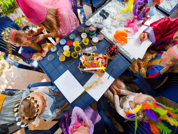 Painting children at the animation at Roan camping Bijela Uvala