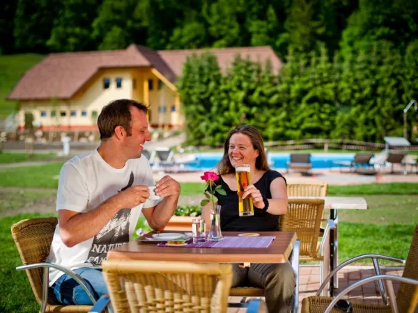 Cozy terrace at Roan camping Bella Austria.