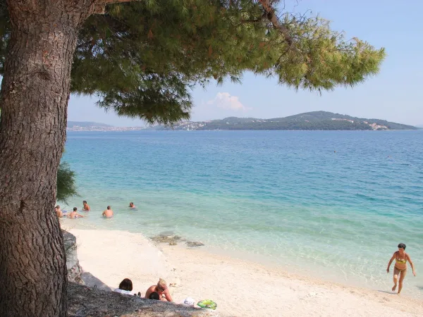 Beach and sea at Roan camping Amadria Park Trogir.
