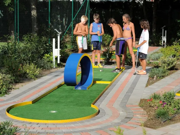 Miniature golf course at Roan camping Mediterraneo.