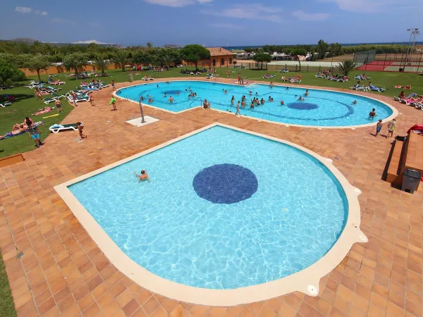 Two swimming pools at Roan camping Playa Brava.