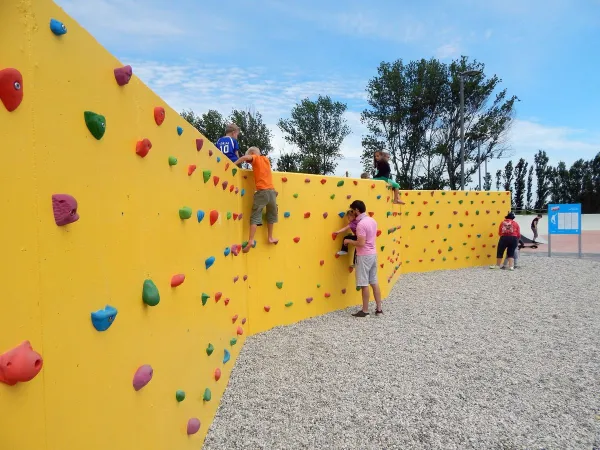 Climbing wall at Roan camping Pra'delle Torri.