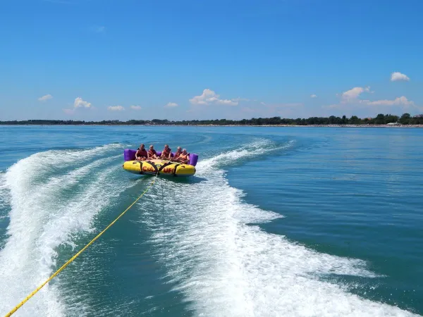 Funtube in the sea at Roan camping Pra'delle Torri.