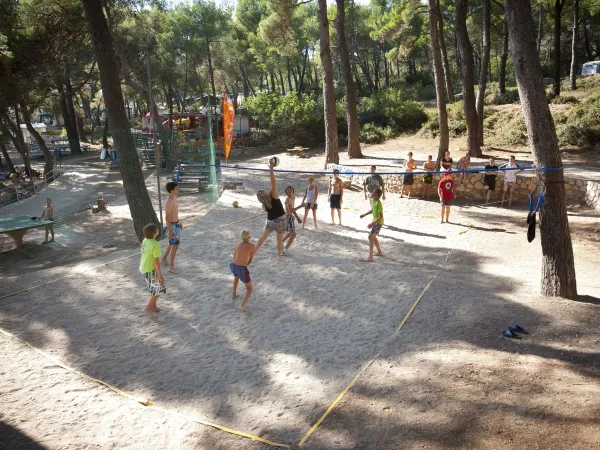 Volleyball activity at Roan camping Cikat.