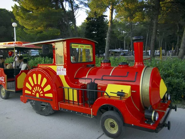 Tourist train at Roan campsite Zaton Holiday resort.