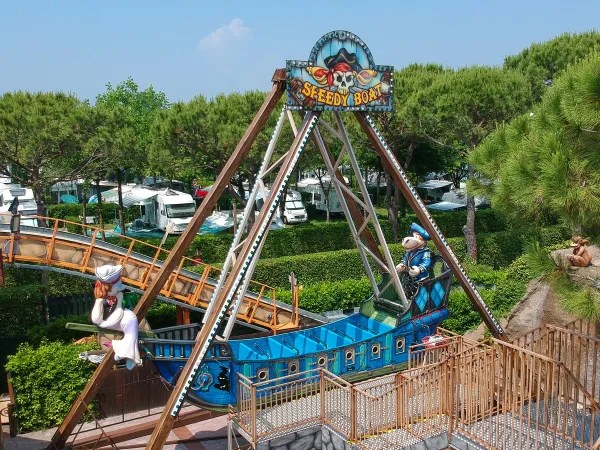 Swing boat at Roan campsite Union Lido Mare.