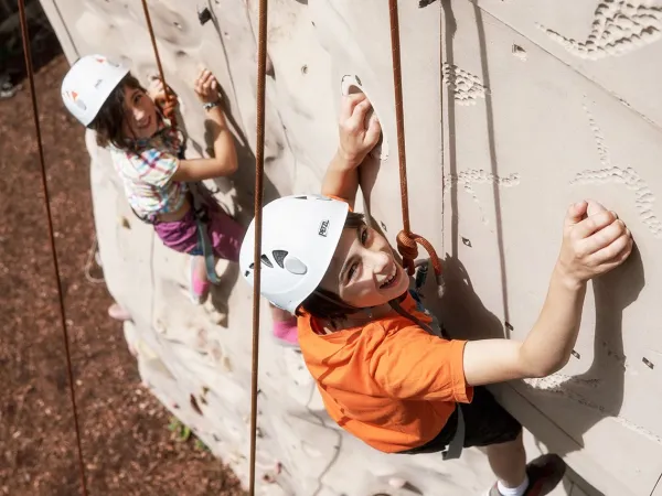 Climbing wall at Roan camping des Ormes.