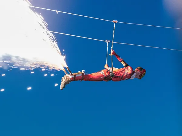 Spectacular stuntman at Roan camping des Ormes.