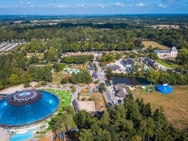 Aerial view of Roan camping des Ormes.