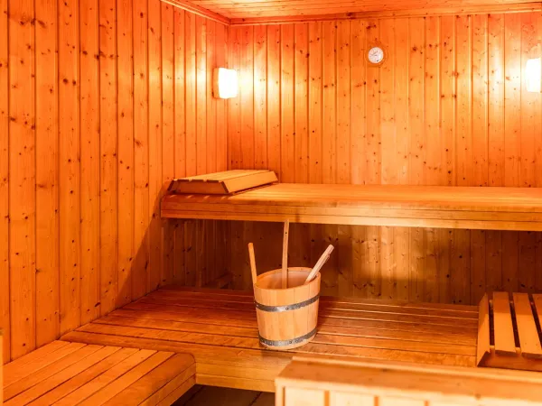 The sauna at Roan camping Club Napoléon.