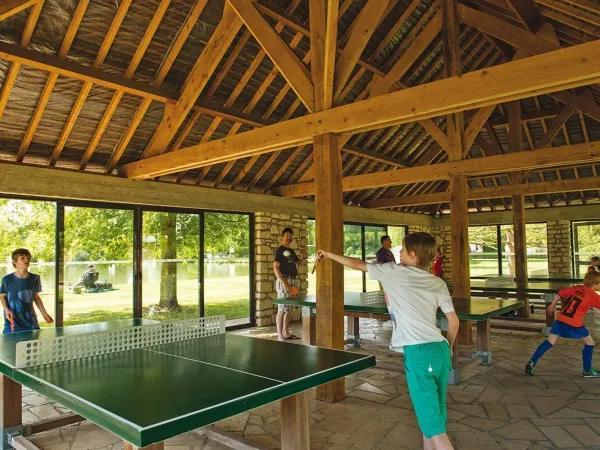 Table tennis at Roan camping du Vieux Pont.