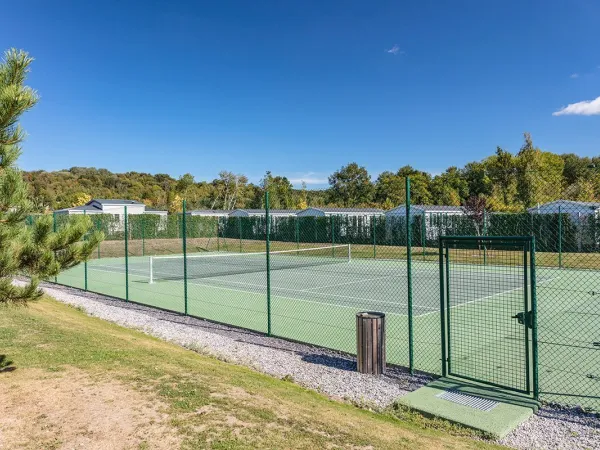 Tennis court at Roan camping du Vieux Pont.