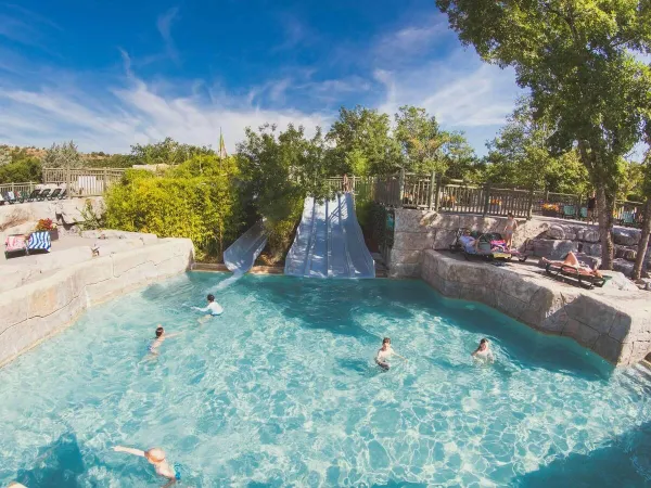 Slides and pool at Roan camping Le Ranc Davaine.