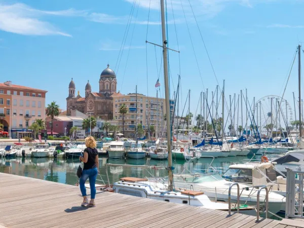 The port of Frejus near Roan camping Domaine Noguière.