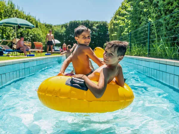 The lazy river at Roan campsite Union Lido Mare.