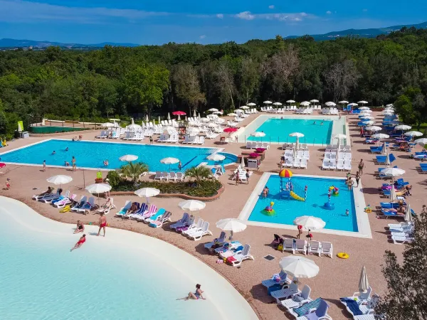 The pool complex at Roan camping Montescudaio.