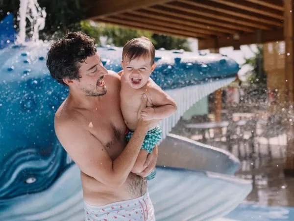 Father and son at Roan camping Caballo de Mar.