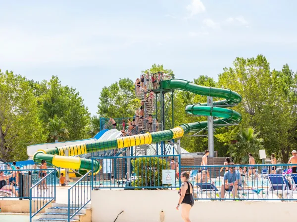 Slide pool at Roan camping Domaine de La Yole.