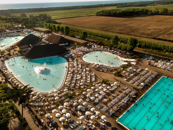 Overview of the pool complex at Roan camping Park Albatros.