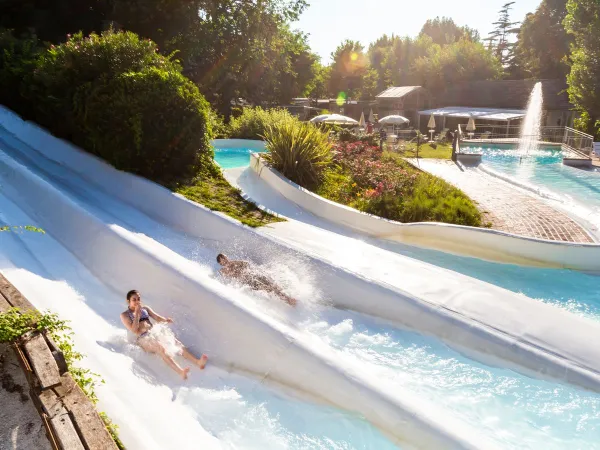 Two water slides at Roan camping hu Altomincio village.