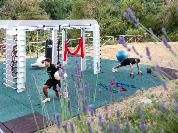 Outdoor fitness at Roan camping Norcenni Girasole.