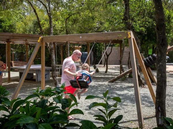 Swinging at Roan camping hu Montescudaio village.