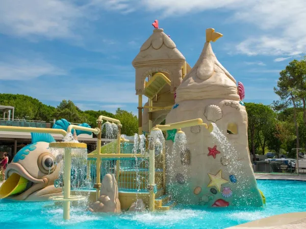 Castle play park at Roan camping Mediterraneo.