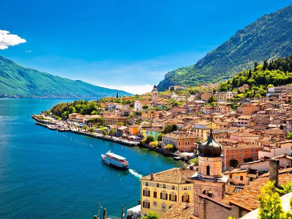 View over Limone Sul Garda near Roan camping La Rocca Manerba.