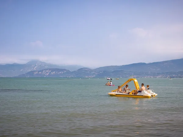 Pedal boats on Lake Garda at Roan Camping Butterfly.