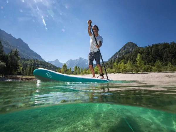 Suppboarding near Roan camping Lido Verbano.