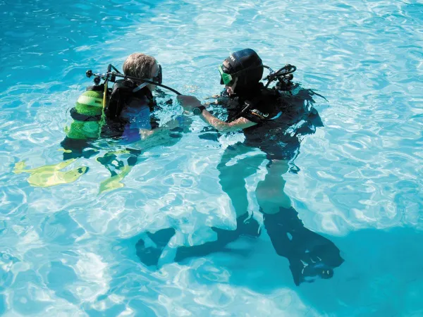 diving at Orbetello campground.