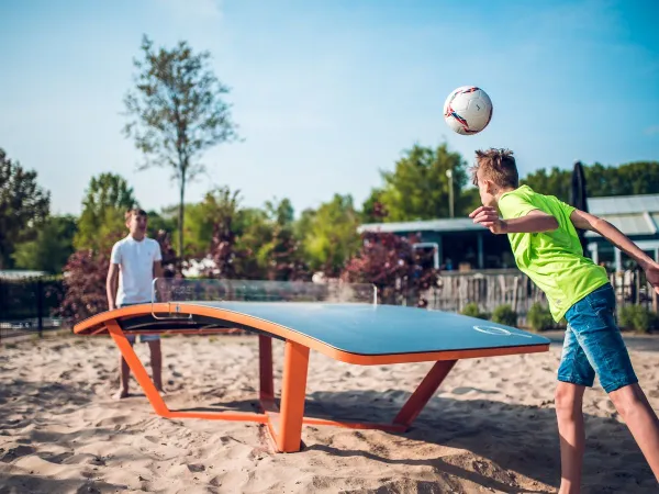 Teqball game at Roan camping Ackersate.