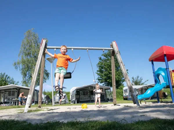 Swings for children at Roan camping 't Veld.
