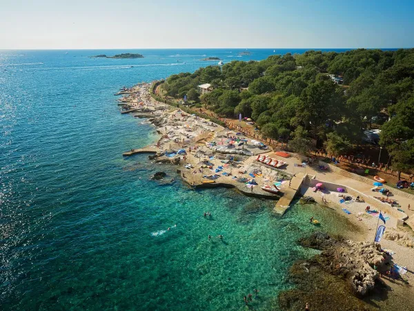 Overview of coastline at Roan campsite Bijela Uvala.