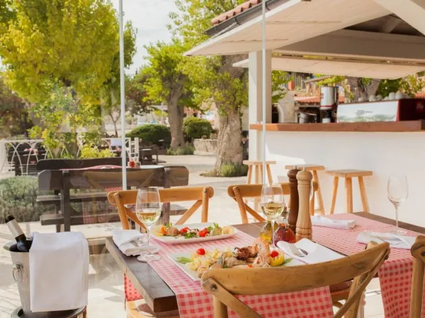 Terrace at restaurant of Roan camping Amadria Park Trogir.