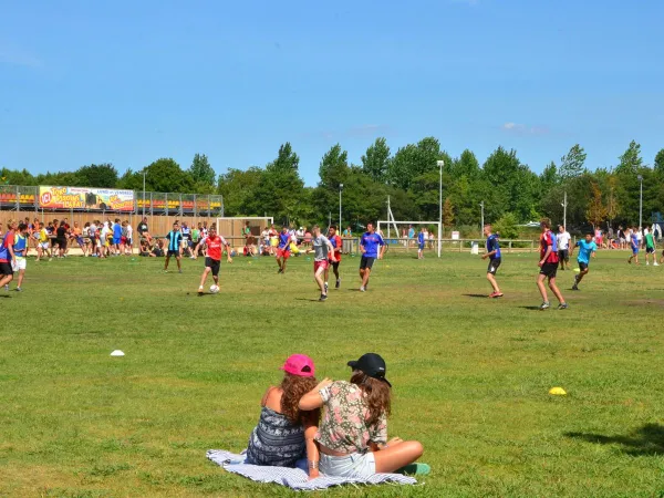 The soccer field at Roan camping Le Vieux Port.