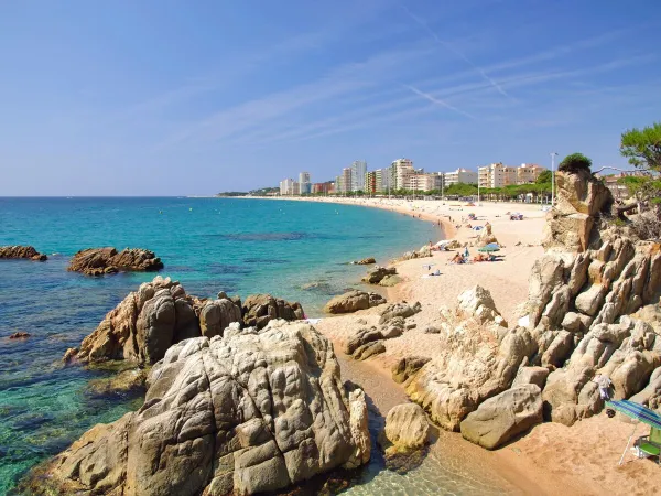 Beach of Playa D'Aro close to Roan camping Internacional de Calonge.