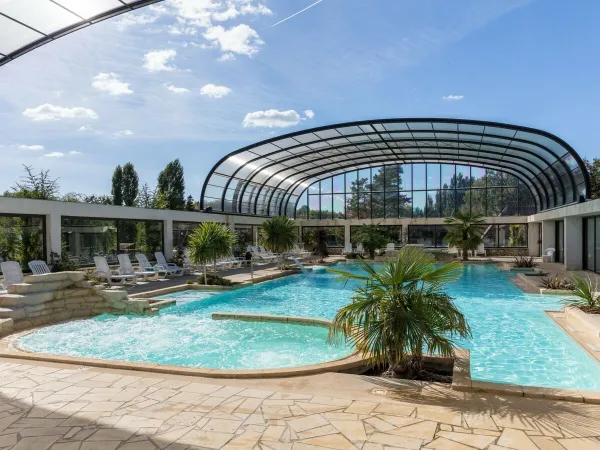 Covered swimming pool at Roan camping du Vieux Pont.