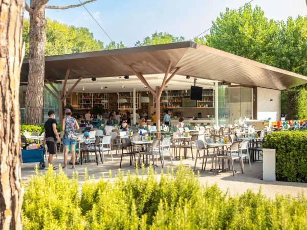 A terrace at Roan camping Marina Di Venezia.