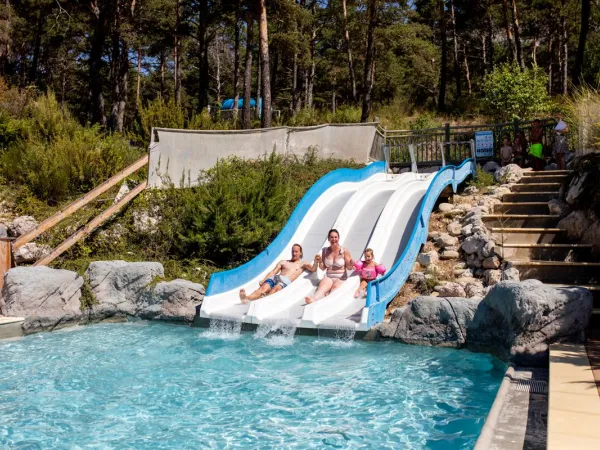 Slide down the slide at Roan camping Les Collines.