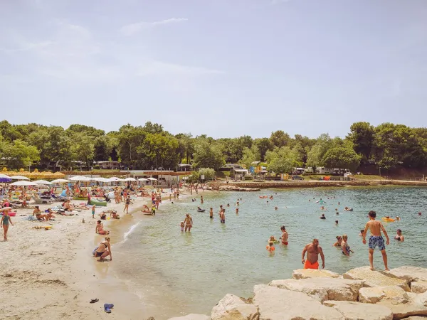 Sandy beach at Roan camping Lanterna.