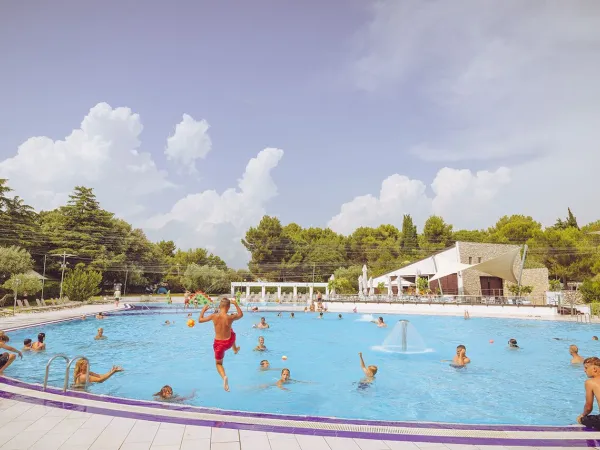 Lively swimming pool at Roan camping Polari.