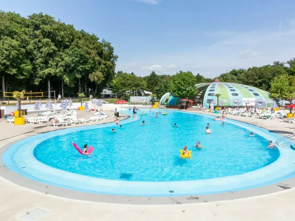 The outdoor pool at Roan camping Birkelt.