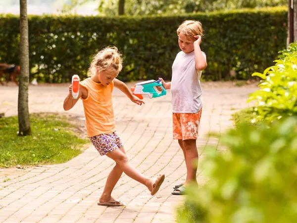 Children playing at Roan camping Chardons Bleus.