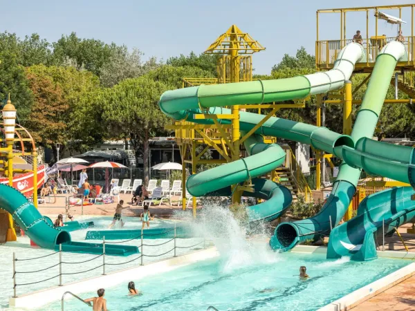 Water slides at Roan camping Spiaggia e Mare.