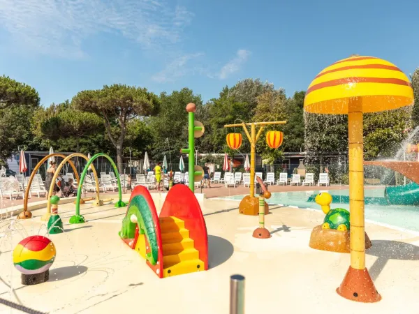 Water playground at camping Spiaggia e Mare.