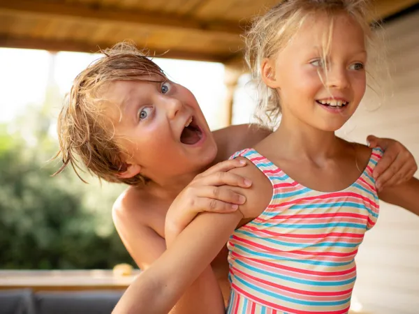 Happy children at Roan camping La Baume.